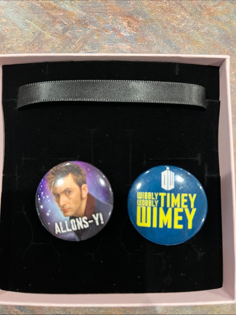 Doctor Who button pins (two)